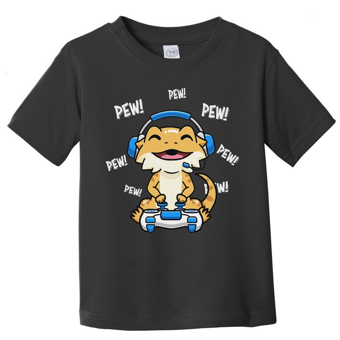 Tiny Dinosaur Kawaii Gamer Bearded Dragon Lover Toddler T-Shirt