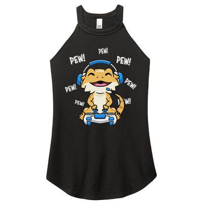 Tiny Dinosaur Kawaii Gamer Bearded Dragon Lover Women's Perfect Tri Rocker Tank