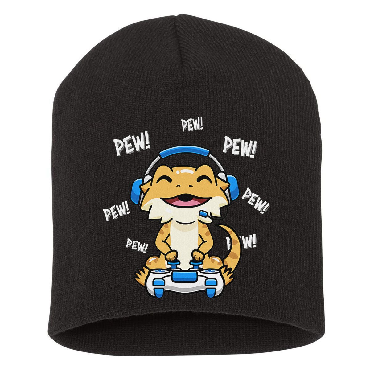 Tiny Dinosaur Kawaii Gamer Bearded Dragon Lover Short Acrylic Beanie