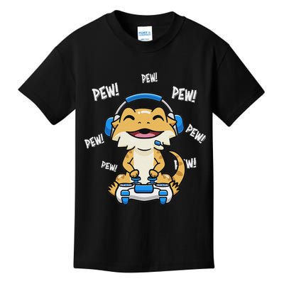 Tiny Dinosaur Kawaii Gamer Bearded Dragon Lover Kids T-Shirt