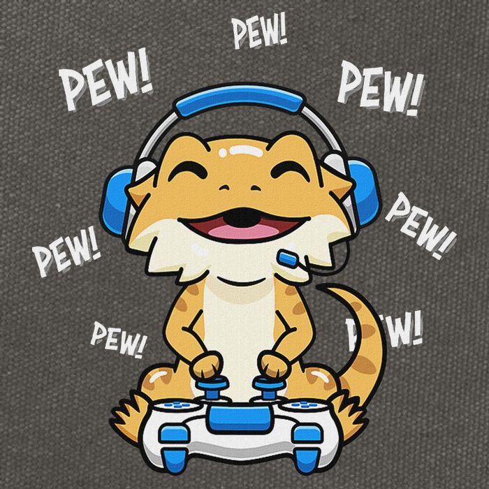 Tiny Dinosaur Kawaii Gamer Bearded Dragon Lover Cotton Canvas Backpack