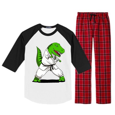 T-Rex Dinosaur Karate Ninja Martial Arts Funny Boy Raglan Sleeve Pajama Set