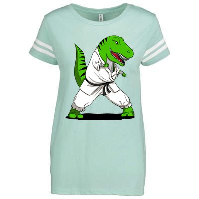 T-Rex Dinosaur Karate Ninja Martial Arts Funny Boy Enza Ladies Jersey Football T-Shirt