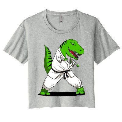 T-Rex Dinosaur Karate Ninja Martial Arts Funny Boy Women's Crop Top Tee