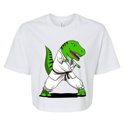 T-Rex Dinosaur Karate Ninja Martial Arts Funny Boy Bella+Canvas Jersey Crop Tee