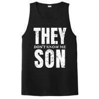 They Dont Know Me Son Bodybuilder Workout Gym Motivation PosiCharge Competitor Tank