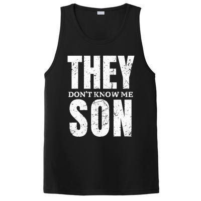 They Dont Know Me Son Bodybuilder Workout Gym Motivation PosiCharge Competitor Tank