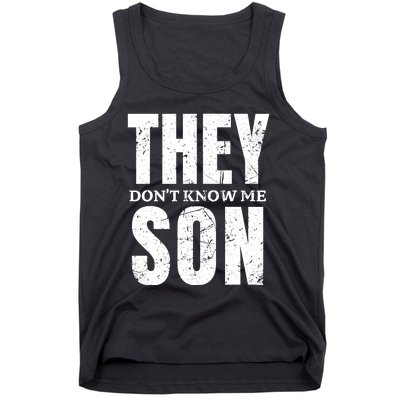 They Dont Know Me Son Bodybuilder Workout Gym Motivation Tank Top