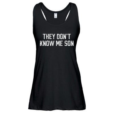 They Dont Know Me Son Bodybuilder Workout Ladies Essential Flowy Tank