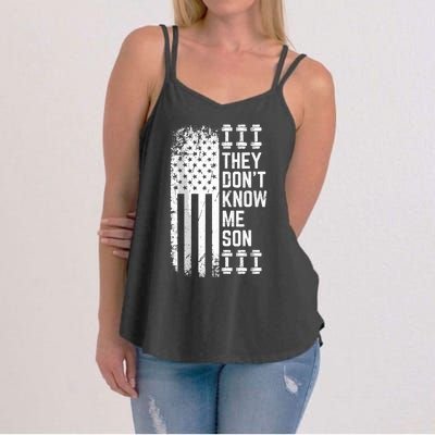 They Dont Know Me Son Bodybuilding Motivation Women's Strappy Tank