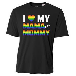 Two Dads LGBT And I Love My Mama And Mommy For Pride Month Cooling Performance Crew T-Shirt