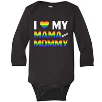 Two Dads LGBT And I Love My Mama And Mommy For Pride Month Baby Long Sleeve Bodysuit