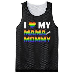 Two Dads LGBT And I Love My Mama And Mommy For Pride Month Mesh Reversible Basketball Jersey Tank