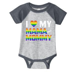 Two Dads LGBT And I Love My Mama And Mommy For Pride Month Infant Baby Jersey Bodysuit