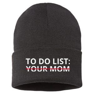 To Do List Your Mom Funny Meme Sustainable Knit Beanie