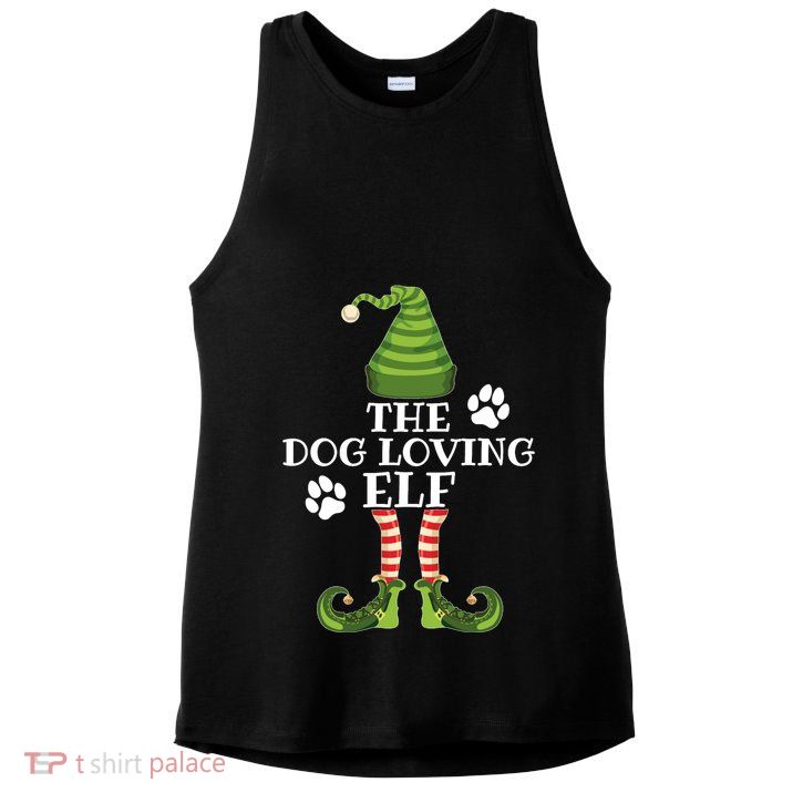The Dog Loving Elf Family Matching Christmas Dog Owner Ladies PosiCharge Tri-Blend Wicking Tank