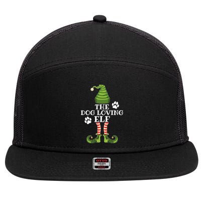 The Dog Loving Elf Family Matching Christmas Dog Owner 7 Panel Mesh Trucker Snapback Hat