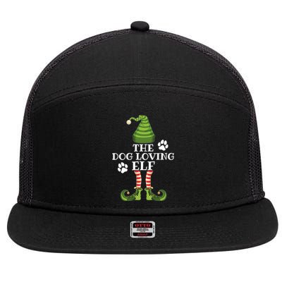 The Dog Loving Elf Family Matching Christmas Dog Owner 7 Panel Mesh Trucker Snapback Hat