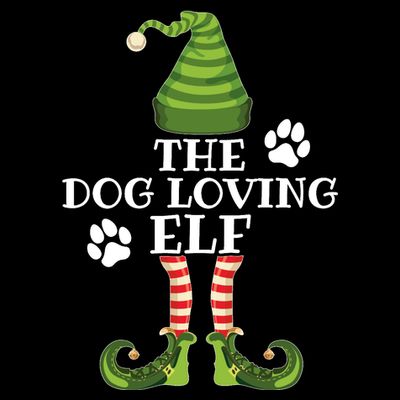 The Dog Loving Elf Family Matching Christmas Dog Owner T-Shirt