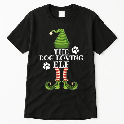The Dog Loving Elf Family Matching Christmas Dog Owner Tall T-Shirt