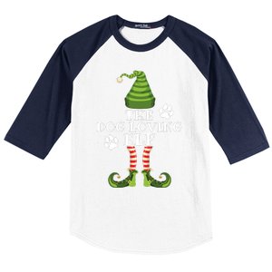 The Dog Loving Elf Family Matching Christmas Dog Owner Baseball Sleeve Shirt