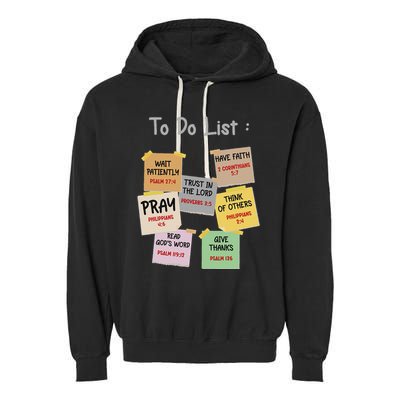 To Do List Christian Bible Verse Quote Garment-Dyed Fleece Hoodie