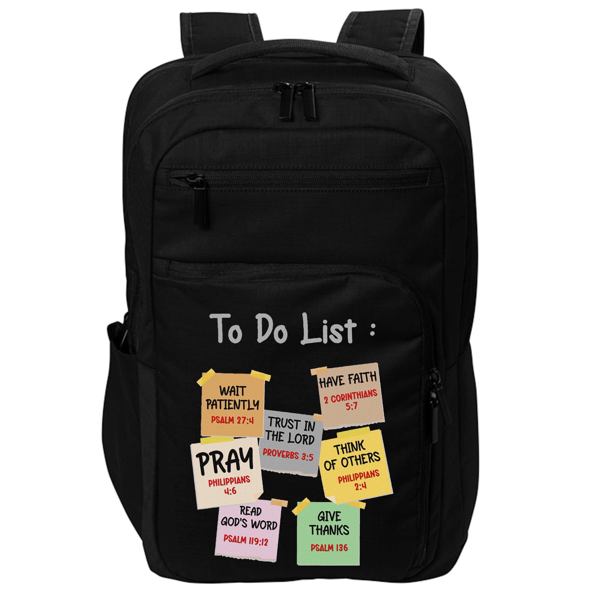To Do List Christian Bible Verse Quote Impact Tech Backpack