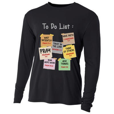 To Do List Christian Bible Verse Quote Cooling Performance Long Sleeve Crew
