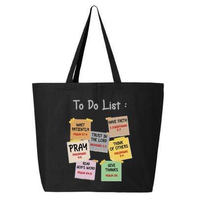 To Do List Christian Bible Verse Quote 25L Jumbo Tote