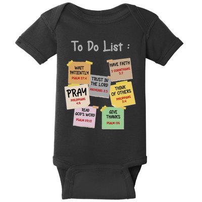 To Do List Christian Bible Verse Quote Baby Bodysuit
