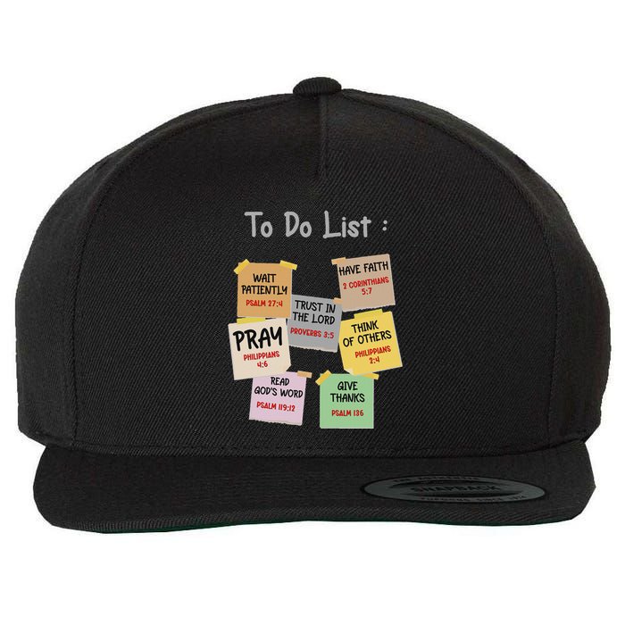 To Do List Christian Bible Verse Quote Wool Snapback Cap