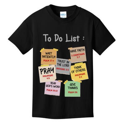 To Do List Christian Bible Verse Quote Kids T-Shirt