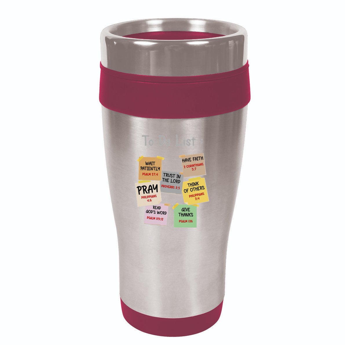To Do List Christian Bible Verse Quote 16oz Travel Tumbler
