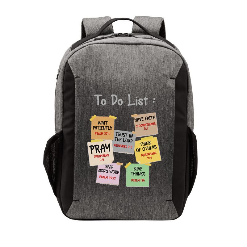 To Do List Christian Bible Verse Quote Vector Backpack