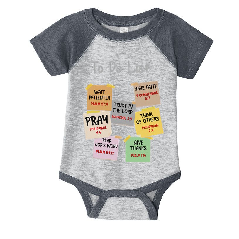 To Do List Christian Bible Verse Quote Infant Baby Jersey Bodysuit