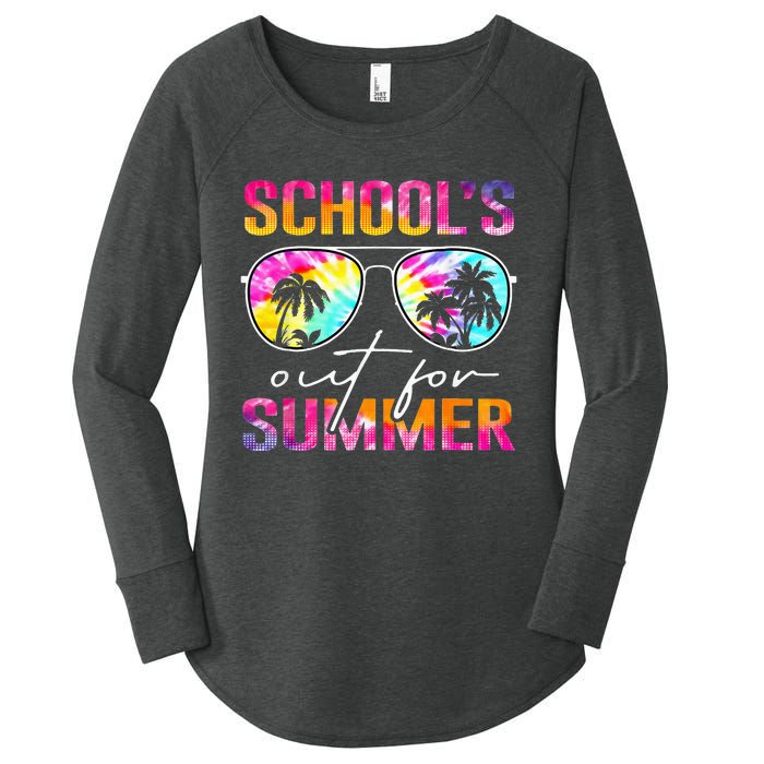 Tie Dye Last Day Of School Schools Out For Summer Teacher Women's Perfect Tri Tunic Long Sleeve Shirt