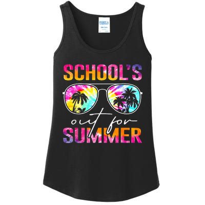 Tie Dye Last Day Of School Schools Out For Summer Teacher Ladies Essential Tank