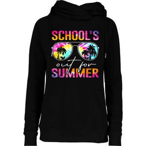 Tie Dye Last Day Of School Schools Out For Summer Teacher Womens Funnel Neck Pullover Hood