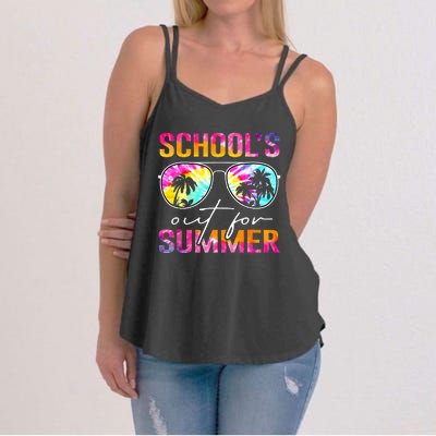 Tie Dye Last Day Of School Schools Out For Summer Teacher Women's Strappy Tank