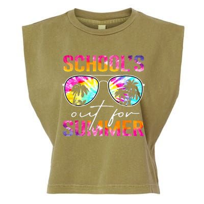 Tie Dye Last Day Of School Schools Out For Summer Teacher Garment-Dyed Women's Muscle Tee