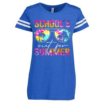 Tie Dye Last Day Of School Schools Out For Summer Teacher Enza Ladies Jersey Football T-Shirt