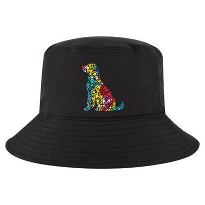 Tie Dye Love Dog Paw Pets Print Animal Lover Rainbow Cool Comfort Performance Bucket Hat