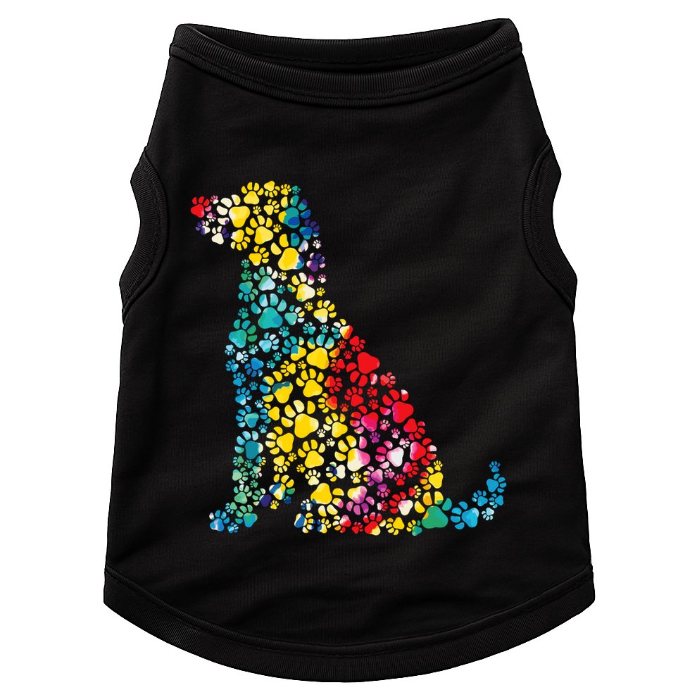 Tie Dye Love Dog Paw Pets Print Animal Lover Rainbow Doggie Tank