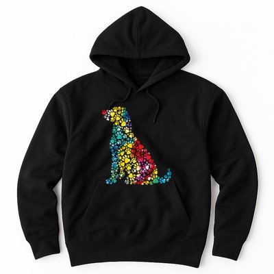 Tie Dye Love Dog Paw Pets Print Animal Lover Rainbow Hoodie