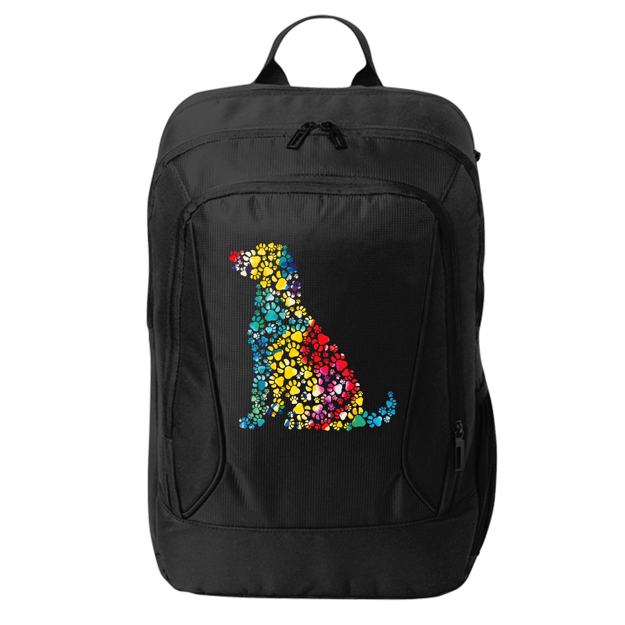Tie Dye Love Dog Paw Pets Print Animal Lover Rainbow City Backpack