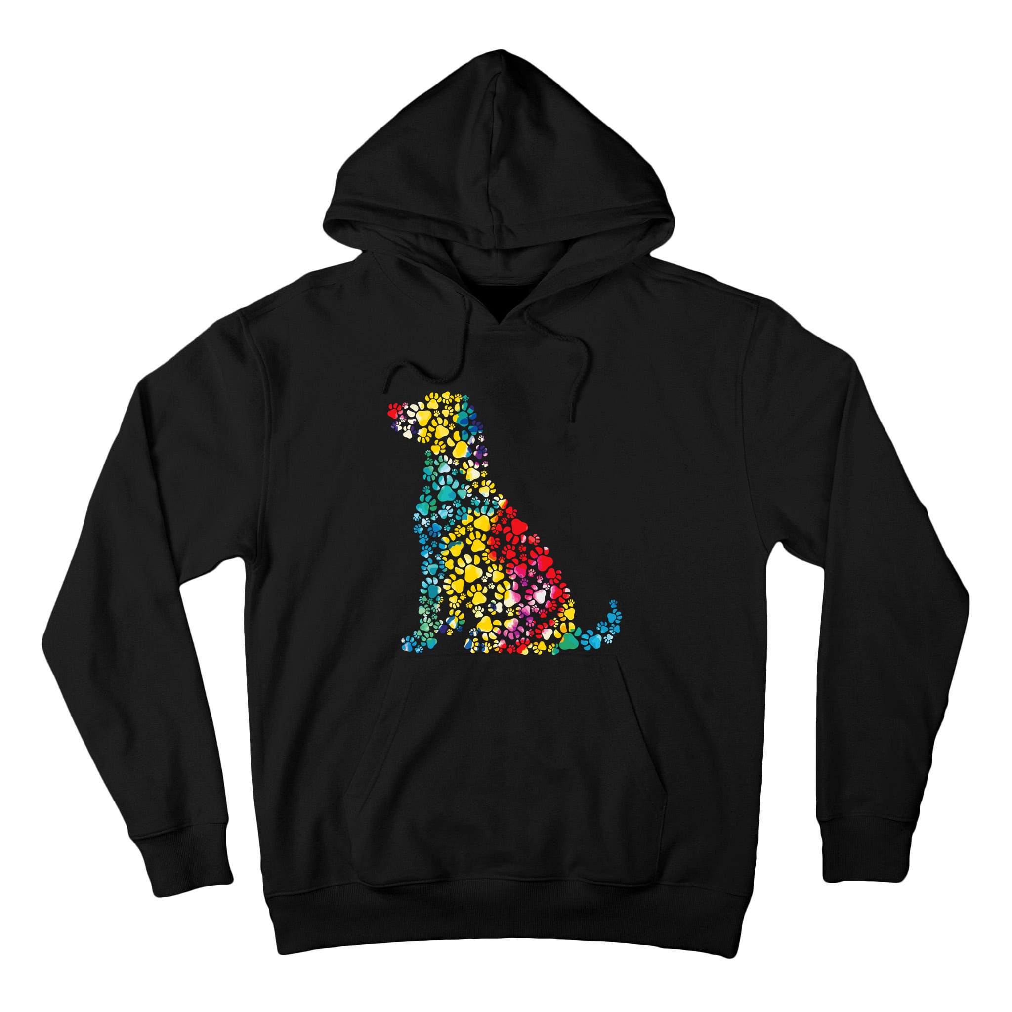 Tie Dye Love Dog Paw Pets Print Animal Lover Rainbow Tall Hoodie