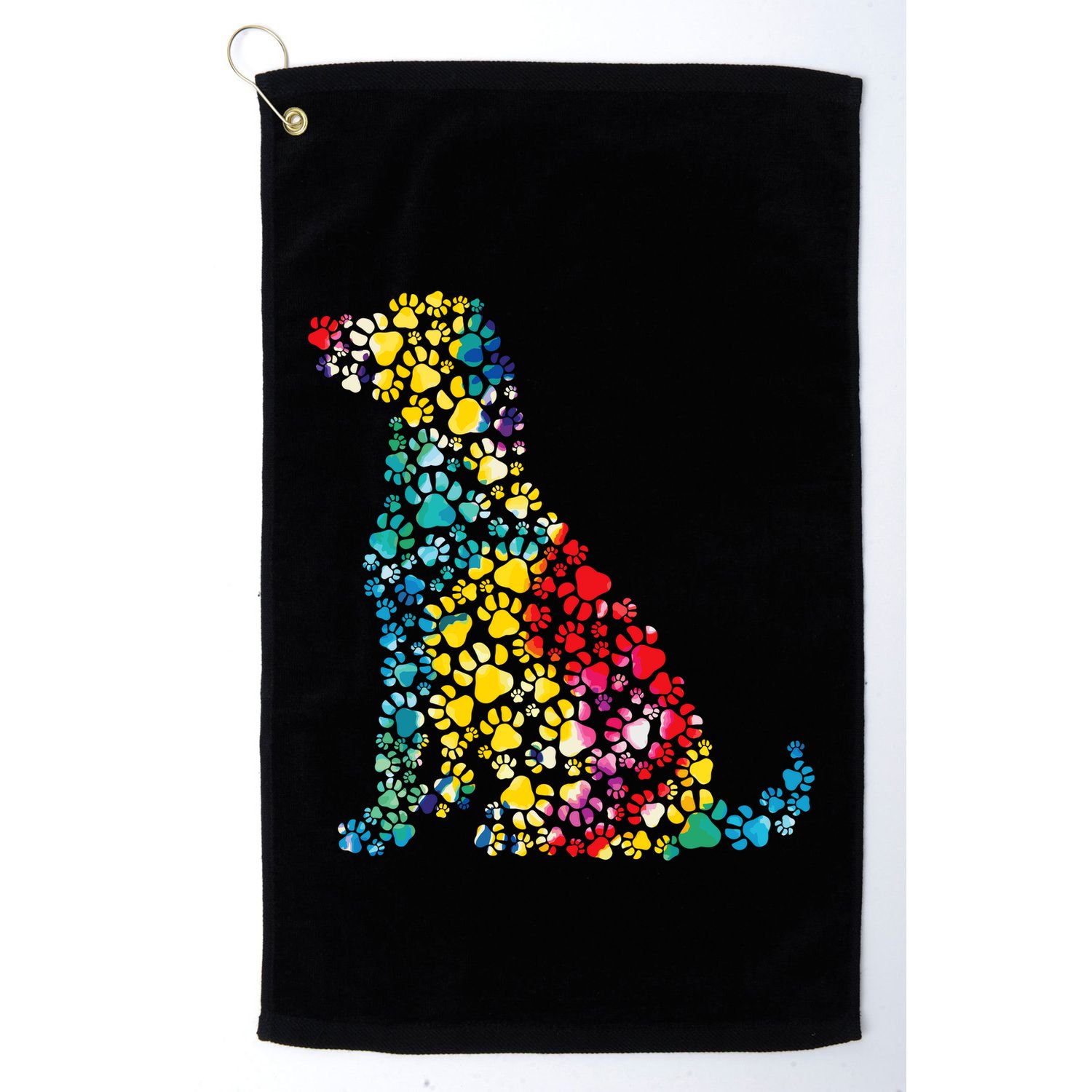 Tie Dye Love Dog Paw Pets Print Animal Lover Rainbow Golf Towel