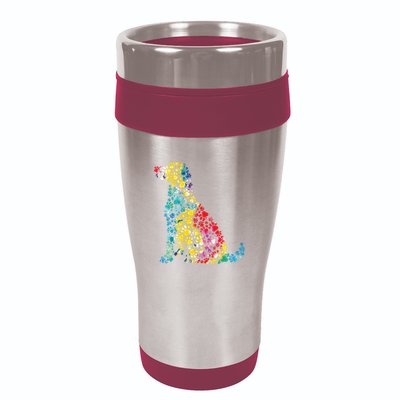 Tie Dye Love Dog Paw Pets Print Animal Lover Rainbow 16oz Travel Tumbler