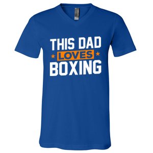 This Dad Loves Boxing Cool Gift V-Neck T-Shirt