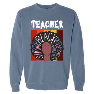 Teacher Drippin Lazy Halloween Costume Retro Afro Queen Funny Gift Garment-Dyed Sweatshirt